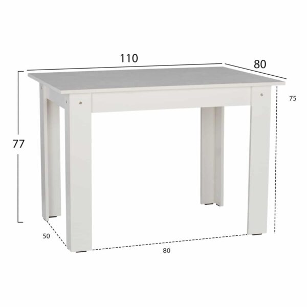 ΤΡΑΠΕΖΙ ΚΟΥΖΙΝΑΣ 110x80x77Υεκ. ΛΕΥΚΟ HM2428.03 - Image 2