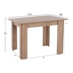 ΤΡΑΠΕΖΙ ΚΟΥΖΙΝΑΣ HM2428.01 KELVIN SONOMA OAK 110x80x77Υεκ. - Image 2