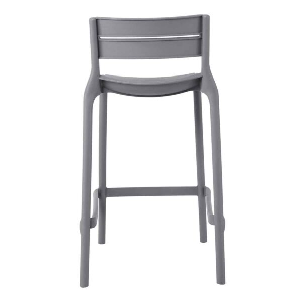 SERENA Σκαμπό Bar PP - UV Ανθρακί, Στοιβαζόμενο Ύψος Καθίσματος 65cm 50x50x65/90cm - Image 4