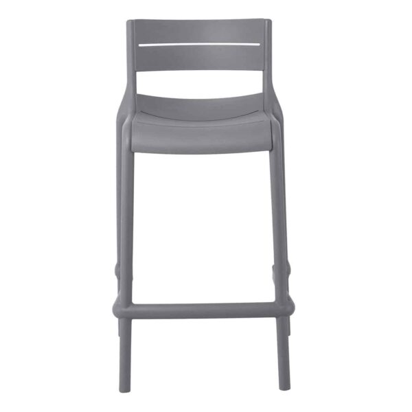 SERENA Σκαμπό Bar PP - UV Ανθρακί, Στοιβαζόμενο Ύψος Καθίσματος 65cm 50x50x65/90cm - Image 5