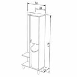 ΕΠΙΠΛΟ ΜΠΑΝΙΟΥ SAGARA ΑΠΟ ΜΕΛΑΜΙΝΗ ΜΕ ΚΑΛΑΘΙ ΑΠΛΗΤΩΝ HM9178 ΛΕΥΚΟ SONAMA 64x30x178Y εκ. - Image 2