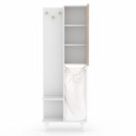 ΕΠΙΠΛΟ ΜΠΑΝΙΟΥ SAGARA ΑΠΟ ΜΕΛΑΜΙΝΗ ΜΕ ΚΑΛΑΘΙ ΑΠΛΗΤΩΝ HM9178 ΛΕΥΚΟ SONAMA 64x30x178Y εκ. - Image 4