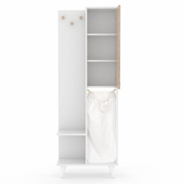 ΕΠΙΠΛΟ ΜΠΑΝΙΟΥ SAGARA ΑΠΟ ΜΕΛΑΜΙΝΗ ΜΕ ΚΑΛΑΘΙ ΑΠΛΗΤΩΝ HM9178 ΛΕΥΚΟ SONAMA 64x30x178Y εκ. - Image 4