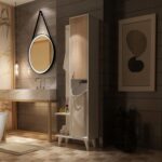 ΕΠΙΠΛΟ ΜΠΑΝΙΟΥ SAGARA ΑΠΟ ΜΕΛΑΜΙΝΗ ΜΕ ΚΑΛΑΘΙ ΑΠΛΗΤΩΝ HM9178 ΛΕΥΚΟ SONAMA 64x30x178Y εκ. - Image 5