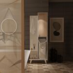 ΕΠΙΠΛΟ ΜΠΑΝΙΟΥ SAGARA ΑΠΟ ΜΕΛΑΜΙΝΗ ΜΕ ΚΑΛΑΘΙ ΑΠΛΗΤΩΝ HM9178 ΛΕΥΚΟ SONAMA 64x30x178Y εκ. - Image 6