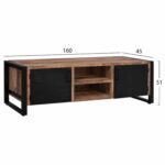 ΕΠΙΠΛΟ TV TURNER HM8189.11 ΜΕΤΑΛΛΟ & ΜΑΣΙΦ ΞΥΛΟ MANGO ΦΥΣΙΚΟ 160x45x51Υ εκ. - Image 2
