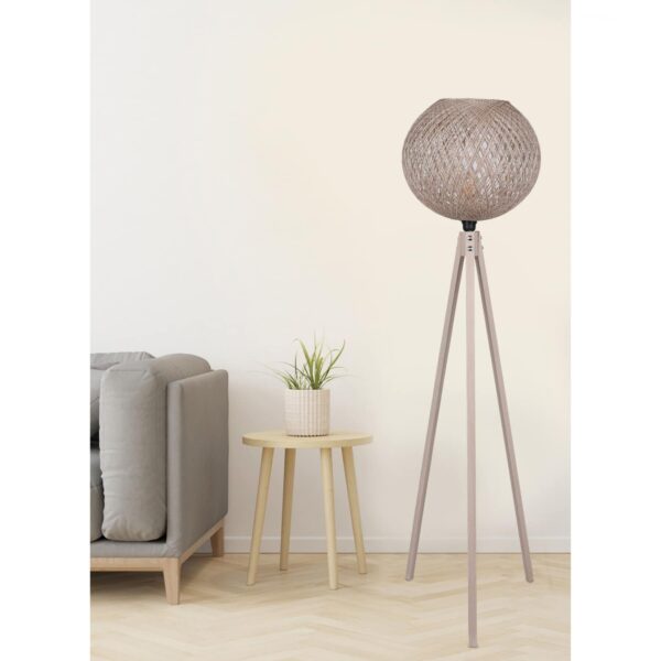 ΦΩΤΙΣΤΙΚΟ ΔΑΠΕΔΟΥ ΞΥΛΙΝΟ ΚΑΙ ΚΑΠΕΛΟ ΑΠΟ ΣΧΟΙΝΙ ΜΠΕΖ HM7376.01 Φ38x145Υ εκ. - Image 2