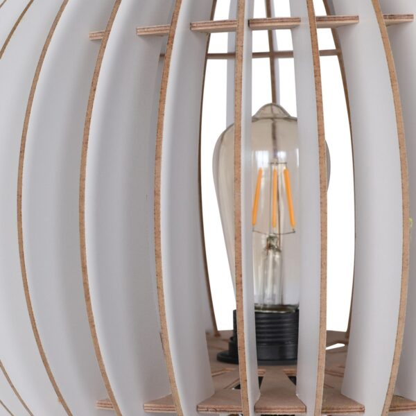 ΦΩΤΙΣΤΙΚΟ ΔΑΠΕΔΟΥ ΞΥΛΙΝΟ ΜΕ ΛΕΥΚΟ ΚΑΠΕΛΟ ΑΠΟ MDF HM7375.01 Φ36x145Υ εκ. - Image 4