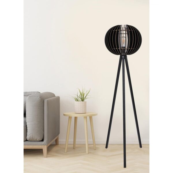 ΦΩΤΙΣΤΙΚΟ ΔΑΠΕΔΟΥ ΞΥΛΙΝΟ ΜΕ ΜΑΥΡΟ ΚΑΠΕΛΟ HM7375.02 Φ36x145Υ εκ. - Image 2