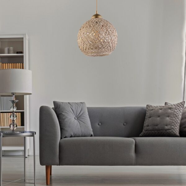 ΦΩΤΙΣΤΙΚΟ ΟΡΟΦΗΣ ΕΣΩΤΕΡΙΚΟΥ ΧΩΡΟΥ ΚΡΕΜΑΣΤΟ HM7352.04 ΑΠΟ ΣΧΟΙΝΙ ΜΠΕΖ Φ22x55Υ εκ. - Image 3