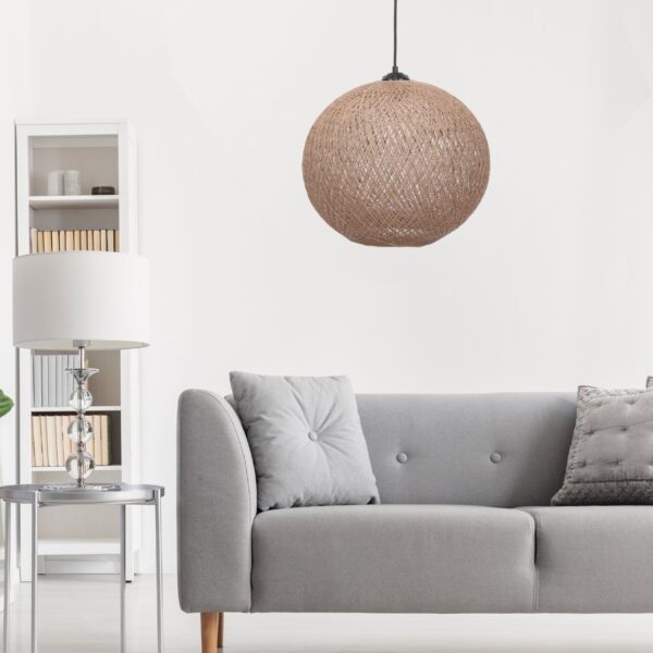 ΦΩΤΙΣΤΙΚΟ ΟΡΟΦΗΣ ΕΣΩΤΕΡΙΚΟΥ ΧΩΡΟΥ ΚΡΕΜΑΣΤΟ ΑΠΟ ΣΧΟΙΝΙ ΜΠΕΖ HM7383.01 Φ38x70Υ εκ. - Image 2