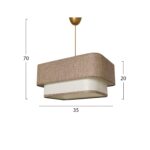 ΦΩΤΙΣΤΙΚΟ ΟΡΟΦΗΣ ΚΡΕΜΑΣΤΟ HM7374.02 ΜΕΤΑΛΛΟ ΚΑΙ ΥΦΑΣΜΑ ΜΠΕΖ ΛΕΥΚΟ 35x20x70Υ εκ. - Image 2