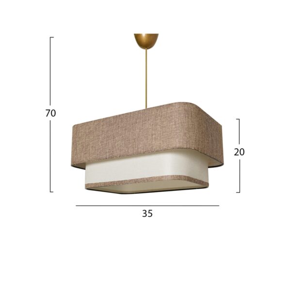 ΦΩΤΙΣΤΙΚΟ ΟΡΟΦΗΣ ΚΡΕΜΑΣΤΟ HM7374.02 ΜΕΤΑΛΛΟ ΚΑΙ ΥΦΑΣΜΑ ΜΠΕΖ ΛΕΥΚΟ 35x20x70Υ εκ. - Image 2