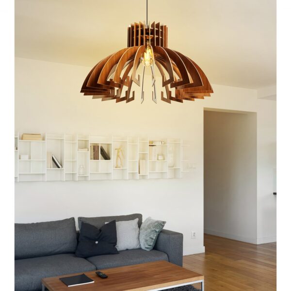 ΦΩΤΙΣΤΙΚΟ ΟΡΟΦΗΣ ΞΥΛΙΝΟ ΚΡΕΜΑΣΤΟ ΚΑΡΥΔΙ HM7350.01 Φ54x65Υ εκ. - Image 2