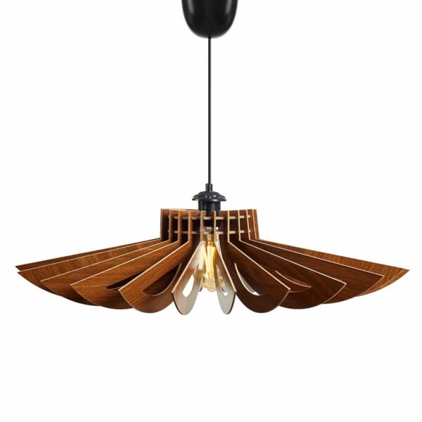 ΦΩΤΙΣΤΙΚΟ ΟΡΟΦΗΣ ΞΥΛΙΝΟ ΚΡΕΜΑΣΤΟ ΚΑΡΥΔΙ HM7349.01 Φ52x45Υ εκ. - Image 3