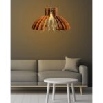 ΦΩΤΙΣΤΙΚΟ ΟΡΟΦΗΣ ΞΥΛΙΝΟ ΚΡΕΜΑΣΤΟ ΚΑΡΥΔΙ HM7350.01 Φ54x65Υ εκ. - Image 4