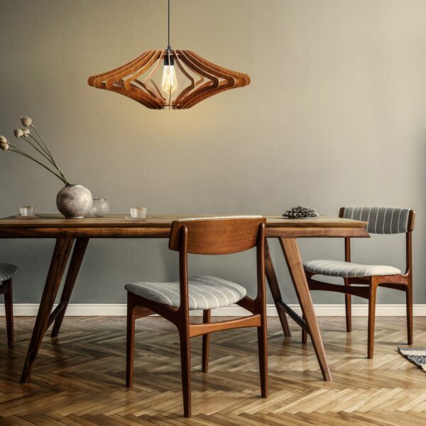 ΦΩΤΙΣΤΙΚΟ ΟΡΟΦΗΣ ΞΥΛΙΝΟ ΚΡΕΜΑΣΤΟ ΚΑΡΥΔΙ HM7351.01 Φ47x55Υ εκ. - Image 4