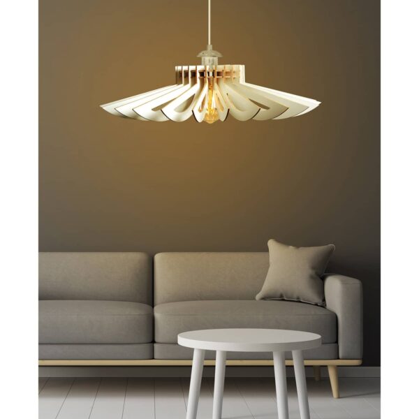 ΦΩΤΙΣΤΙΚΟ ΟΡΟΦΗΣ ΞΥΛΙΝΟ ΚΡΕΜΑΣΤΟ ΛΕΥΚΟ HM7348.02 Φ68x50Υ εκ. - Image 4