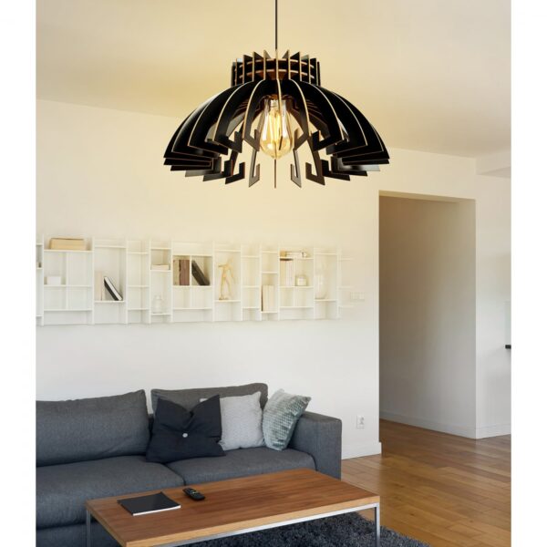 ΦΩΤΙΣΤΙΚΟ ΟΡΟΦΗΣ ΞΥΛΙΝΟ ΚΡΕΜΑΣΤΟ ΜΑΥΡΟ HM7350.03 Φ54x65Υ εκ. - Image 2