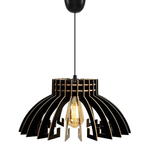 ΦΩΤΙΣΤΙΚΟ ΟΡΟΦΗΣ ΞΥΛΙΝΟ ΚΡΕΜΑΣΤΟ ΜΑΥΡΟ HM7350.03 Φ54x65Υ εκ. - Image 3