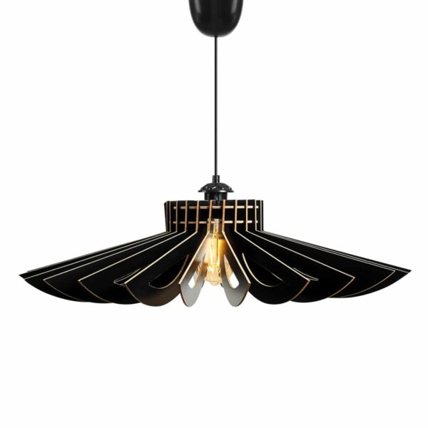 ΦΩΤΙΣΤΙΚΟ ΟΡΟΦΗΣ ΞΥΛΙΝΟ ΚΡΕΜΑΣΤΟ ΜΑΥΡΟ HM7348.03 Φ68x50Υ εκ. - Image 3