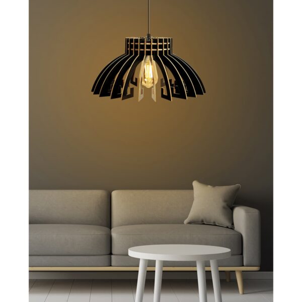 ΦΩΤΙΣΤΙΚΟ ΟΡΟΦΗΣ ΞΥΛΙΝΟ ΚΡΕΜΑΣΤΟ ΜΑΥΡΟ HM7350.03 Φ54x65Υ εκ. - Image 4