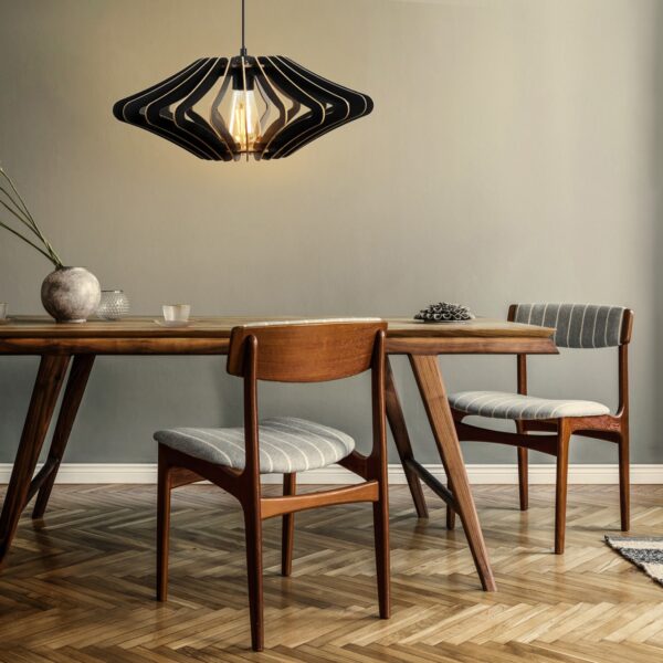 ΦΩΤΙΣΤΙΚΟ ΟΡΟΦΗΣ ΞΥΛΙΝΟ ΚΡΕΜΑΣΤΟ ΜΑΥΡΟ HM7351.03 Φ47x55Υ εκ. - Image 4