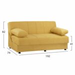 ΚΑΝΑΠΕΣ ΚΡΕΒΑΤΙ ΒΕΛΟΥΔΟ ΧΡΥΣΟ 3ΘΕΣΙΟΣ EGE 1215 HM3067.08 192X74X82Y εκ. - Image 2
