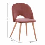 ΚΑΡΕΚΛΑ SADIE ΒΕΛΟΥΔΟ ΣΑΠΙΟ ΜΗΛΟ ΚΑΙ ΜΕΤΑΛΛΙΚΑ ΠΟΔΙΑ HM8544.02 52x49,5x77Υ εκ. - Image 2