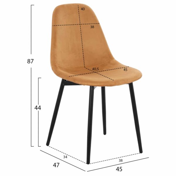 ΚΑΡΕΚΛΑ LEONARDO ΒΕΛΟΥΔΟ ΧΡΥΣΟ ΜΕ ΜΕΤΑΛΛΙΚΑ ΠΟΔΙΑ 45x47x87Υ εκ. HM00100.09 - Image 2