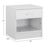ΚΟΜΟΔΙΝΟ ΜΕ 1 ΣΥΡΤΑΡΙ LANEY ΛΕΥΚΟ HM2345.05 45x35,5x47 εκ. - Image 2
