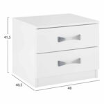 ΚΟΜΟΔΙΝΟ ΜΕ 2 ΣΥΡΤΑΡΙΑ ASHLYN ΚΑΙ ΑΣΗΜΙ ΧΕΡΟΥΛΙ HM2235.05 ΛΕΥΚΟ 48x40,5x41,5Y εκ. - Image 2