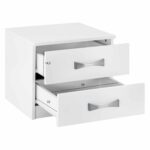 ΚΟΜΟΔΙΝΟ ΜΕ 2 ΣΥΡΤΑΡΙΑ ASHLYN ΚΑΙ ΑΣΗΜΙ ΧΕΡΟΥΛΙ HM2235.05 ΛΕΥΚΟ 48x40,5x41,5Y εκ. - Image 3