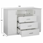 ΜΠΟΥΦΕΣ ΜΕ 2 ΝΤΟΥΛΑΠΙΑ Κ 3 ΣΥΡΤΑΡΙΑ ADLER ΛΕΥΚΟΣ HM2430.03 120X45X85Y εκ. - Image 2
