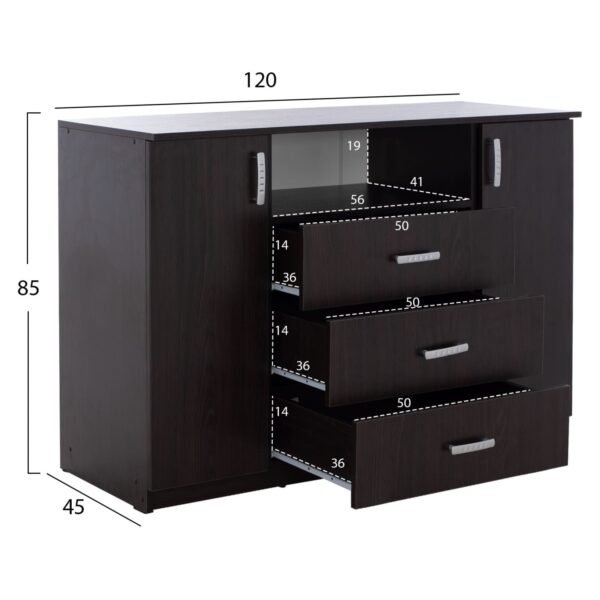 ΜΠΟΥΦΕΣ ΜΕ 2 ΝΤΟΥΛΑΠΙΑ Κ 3 ΣΥΡΤΑΡΙΑ ADLER WENGE HM2430.02 120X45X85Y εκ. - Image 2