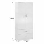 ΝΤΟΥΛΑΠΑ 2ΦΥΛΛΗ REINA ME 2 ΣΥΡΤΑΡΙΑ HM338.05 ΛΕΥΚΗ 80Χ42,5Χ180,5Υ εκ. - Image 2