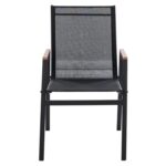 ΠΟΛΥΘΡΟΝΑ ΑΛΟΥΜΙΝΙΟΥ SHYLA HM5697.11 ΜΑΥΡΗ ΜΕ TEXTILENE ΜΑΥΡΟ & POLYWOOD 53x67x86 εκ. - Image 3