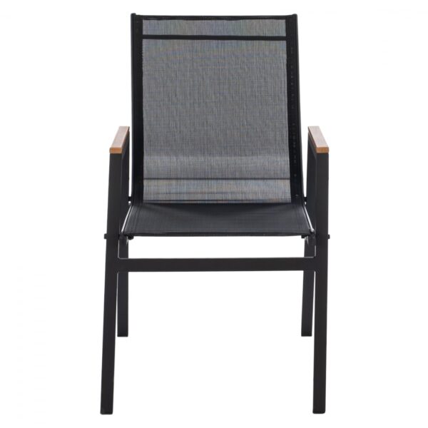 ΠΟΛΥΘΡΟΝΑ ΑΛΟΥΜΙΝΙΟΥ SHYLA HM5697.11 ΜΑΥΡΗ ΜΕ TEXTILENE ΜΑΥΡΟ & POLYWOOD 53x67x86 εκ. - Image 3