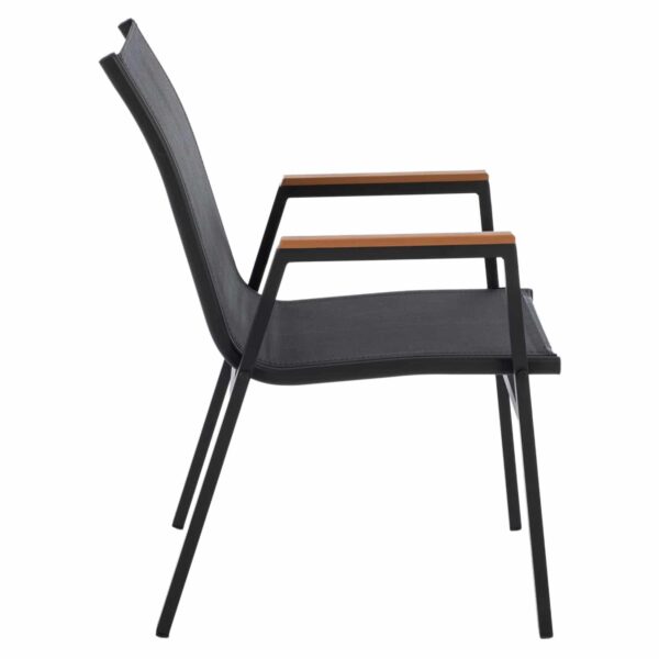 ΠΟΛΥΘΡΟΝΑ ΑΛΟΥΜΙΝΙΟΥ SHYLA HM5697.11 ΜΑΥΡΗ ΜΕ TEXTILENE ΜΑΥΡΟ & POLYWOOD 53x67x86 εκ. - Image 4