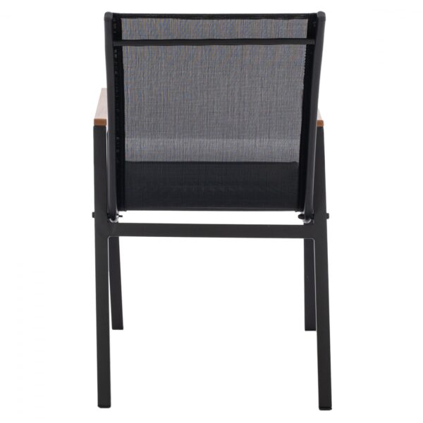 ΠΟΛΥΘΡΟΝΑ ΑΛΟΥΜΙΝΙΟΥ SHYLA HM5697.11 ΜΑΥΡΗ ΜΕ TEXTILENE ΜΑΥΡΟ & POLYWOOD 53x67x86 εκ. - Image 6