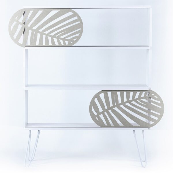 ΡΑΦΙΕΡΑ ΔΑΠΕΔΟΥ SILLIA HM9181.01 ΛΕΥΚΟ ΕΚΡΟΥ 94x25x117Y εκ. - Image 4