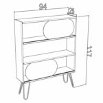 ΡΑΦΙΕΡΑ ΔΑΠΕΔΟΥ DIANE HM9213.01 SONAMA ΛΕΥΚΟ ΕΚΡΟΥ 94x25x117Y εκ. - Image 2