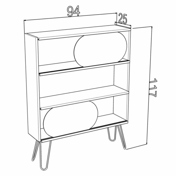 ΡΑΦΙΕΡΑ ΔΑΠΕΔΟΥ DIANE HM9213.01 SONAMA ΛΕΥΚΟ ΕΚΡΟΥ 94x25x117Y εκ. - Image 2