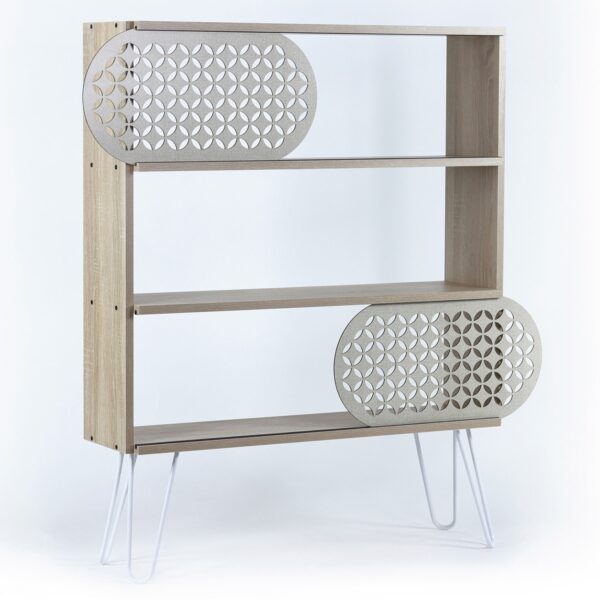 ΡΑΦΙΕΡΑ ΔΑΠΕΔΟΥ DIANE HM9213.01 SONAMA ΛΕΥΚΟ ΕΚΡΟΥ 94x25x117Y εκ. - Image 3