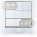 ΡΑΦΙΕΡΑ ΔΑΠΕΔΟΥ DIANE HM9213.01 SONAMA ΛΕΥΚΟ ΕΚΡΟΥ 94x25x117Y εκ. - Image 4