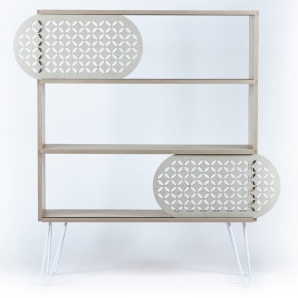 ΡΑΦΙΕΡΑ ΔΑΠΕΔΟΥ DIANE HM9213.01 SONAMA ΛΕΥΚΟ ΕΚΡΟΥ 94x25x117Y εκ. - Image 4