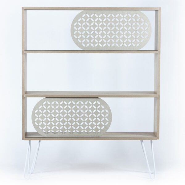 ΡΑΦΙΕΡΑ ΔΑΠΕΔΟΥ DIANE HM9213.01 SONAMA ΛΕΥΚΟ ΕΚΡΟΥ 94x25x117Y εκ. - Image 5