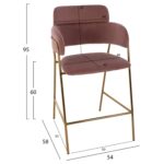 ΣΚΑΜΠΟ ΜΕΣΑΙΟΥ ΥΨΟΥΣ KELSO HM8735.02 ΒΕΛΟΥΔΟ ΣΑΠΙΟ ΜΗΛΟ ΕΠΙΧΡΥΣΟ ΣΚΕΛΕΤΟ 54x58x95Υ εκ. - Image 2