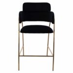 ΣΚΑΜΠΟ ΜΕΣΑΙΟΥ ΥΨΟΥΣ KELSO HM8735.04 ΒΕΛΟΥΔΟ ΜΑΥΡΟ ΕΠΙΧΡΥΣΟ ΣΚΕΛΕΤΟ 54x58x95Υ εκ. - Image 3