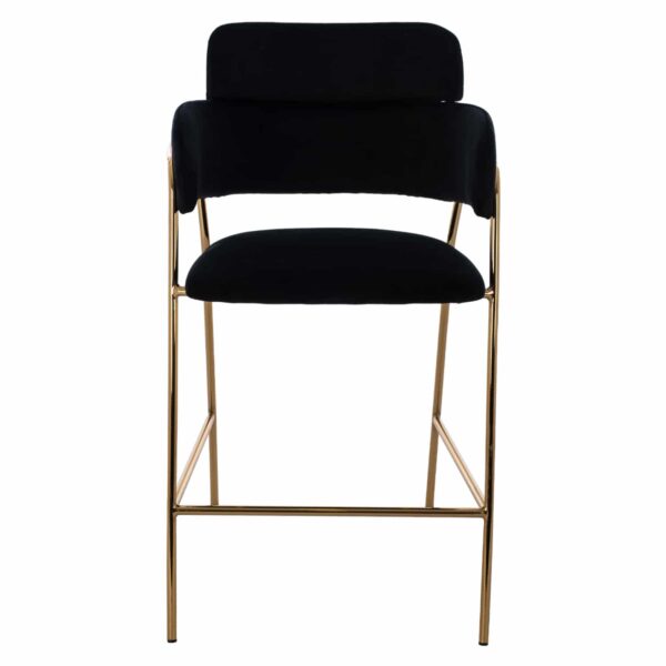 ΣΚΑΜΠΟ ΜΕΣΑΙΟΥ ΥΨΟΥΣ KELSO HM8735.04 ΒΕΛΟΥΔΟ ΜΑΥΡΟ ΕΠΙΧΡΥΣΟ ΣΚΕΛΕΤΟ 54x58x95Υ εκ. - Image 3